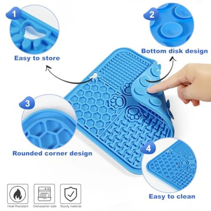 Lick Mat for Dogs Cats with Suction Cups, Slow Feeder for Anxiety Relief Pet Enrichment