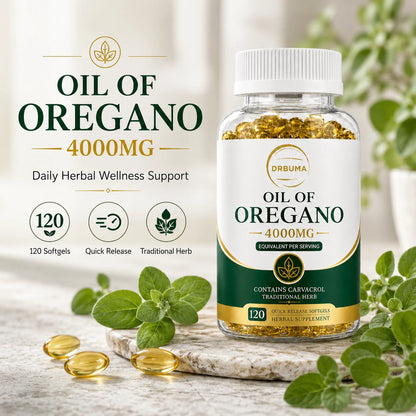 120-Count Oregano Oil Softgels, Herbal Botanical Dietary Supplement Capsules for Adults; Fast-Release Softgels, Easy to Swallow, Ideal for Daily Dietary Routine, Suitable for People Pursuing a Healthy Lifestyle