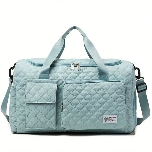 Large Capacity Waterproof Expandable Travel Duffel Bag with Shoe Compartment Multi Pocket Gym Yoga Weekender Carry On