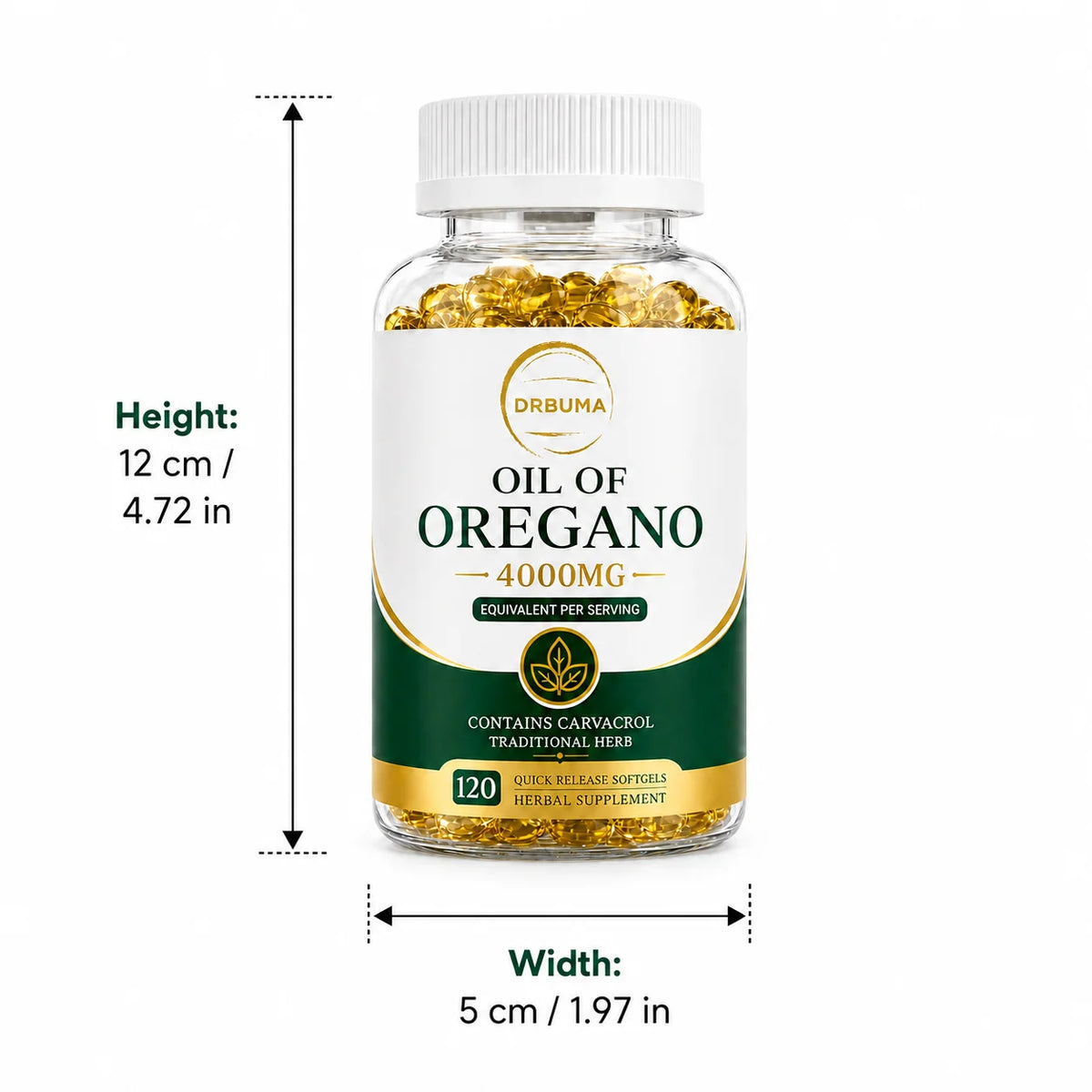 120-Count Oregano Oil Softgels, Herbal Botanical Dietary Supplement Capsules for Adults; Fast-Release Softgels, Easy to Swallow, Ideal for Daily Dietary Routine, Suitable for People Pursuing a Healthy Lifestyle
