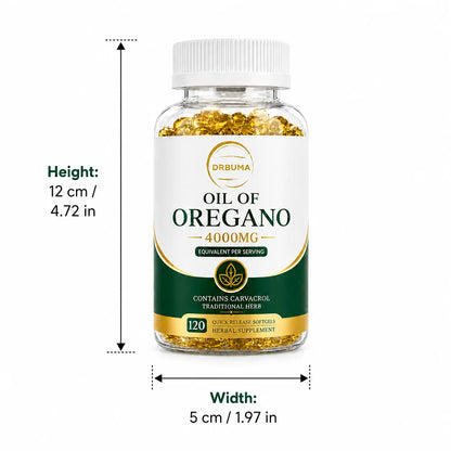 120-Count Oregano Oil Softgels, Herbal Botanical Dietary Supplement Capsules for Adults; Fast-Release Softgels, Easy to Swallow, Ideal for Daily Dietary Routine, Suitable for People Pursuing a Healthy Lifestyle
