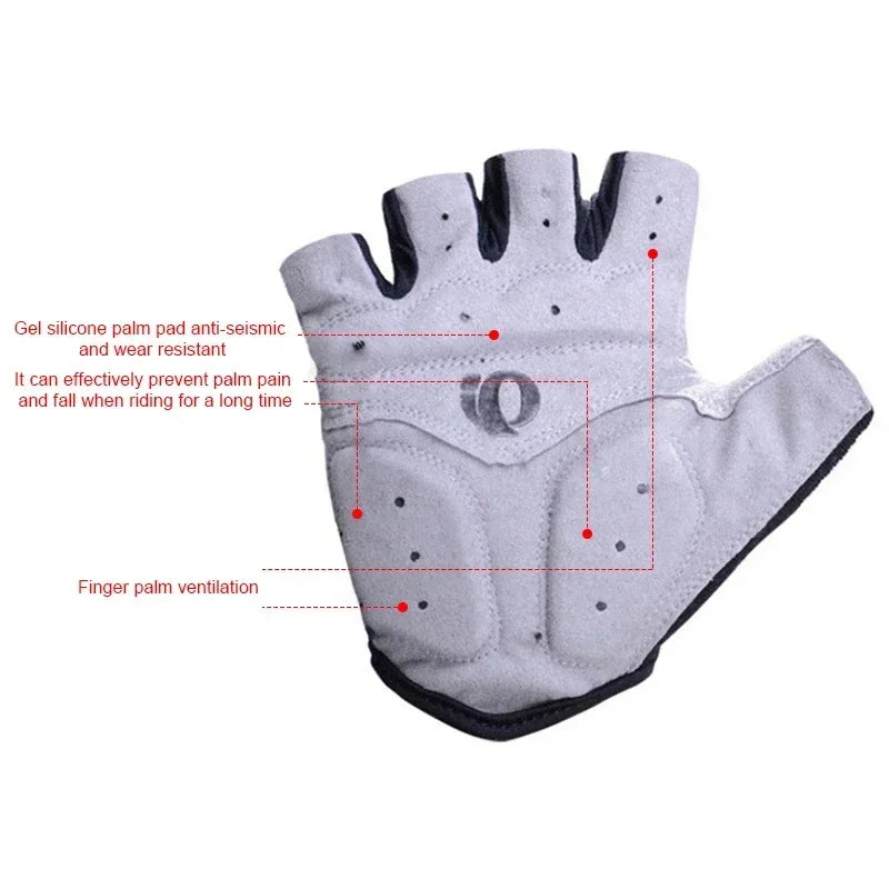 Cycling Gloves Half Finger Gel Anti-Slip Anti-Sweat Road Bike, Gym, Weight Training Protection