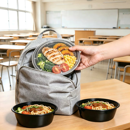 30 Sets Black Reusable 28oz Meal Prep Containers, Washable Plastic To-Go Food Boxes, Daily Meal Storage