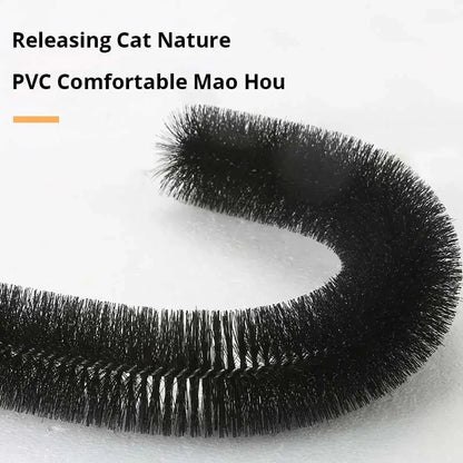 Cat Toy Arch Self Groom Pamper Feline with A Massage Rubbing Brush and Scratching Pad Interactive Toys