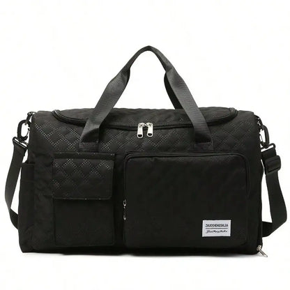 Large Capacity Waterproof Expandable Travel Duffel Bag with Shoe Compartment Multi Pocket Gym Yoga Weekender Carry On