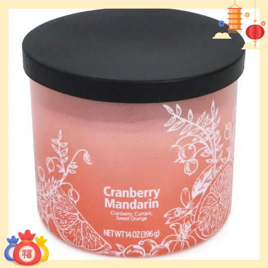 3-Wick Ombre Wrap Cranberry Mandarin Candle, 14-Ounce