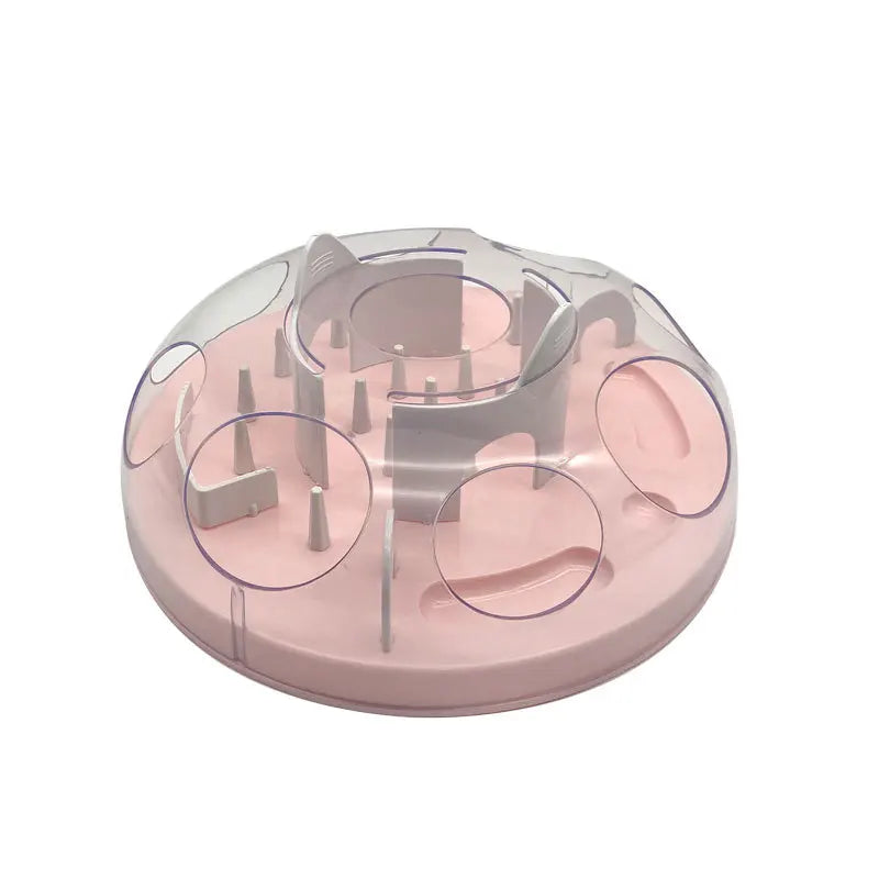 Interactive Cat Slow Feeder Puzzle Maze Toy, Anti-Choke Pet Treat Dispenser Bowl for Kitten Small Dog, Food Grade