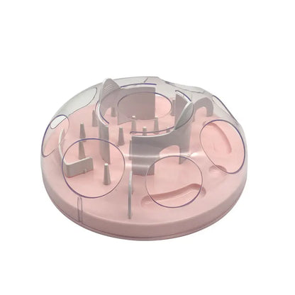 Interactive Cat Slow Feeder Puzzle Maze Toy, Anti-Choke Pet Treat Dispenser Bowl for Kitten Small Dog, Food Grade