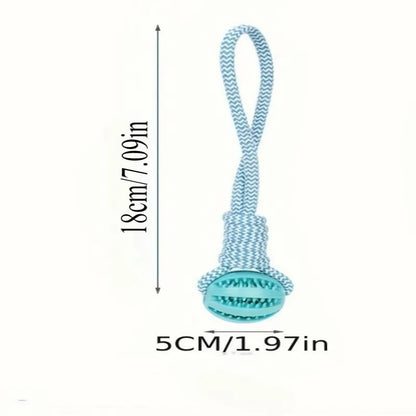 Interactive Dog Toy Tug Rope, Treat Dispenser Ball, Durable & Dental Health (Colors Vary)