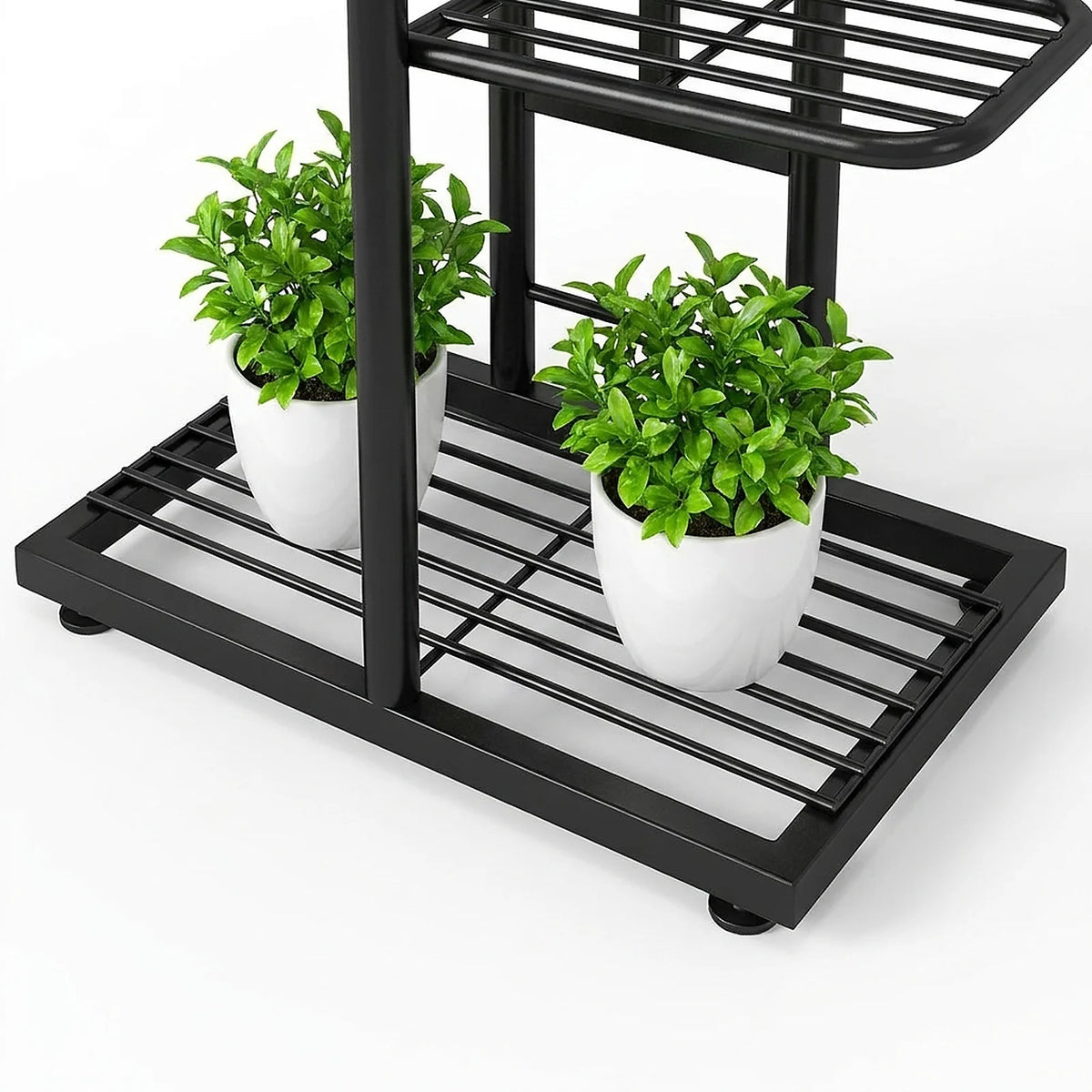 Zoyiancy 5 Tier Black Metal Plant Stand, Narrow Indoor Outdoor Plant Rack With Grid Shelves For Balcony Corner