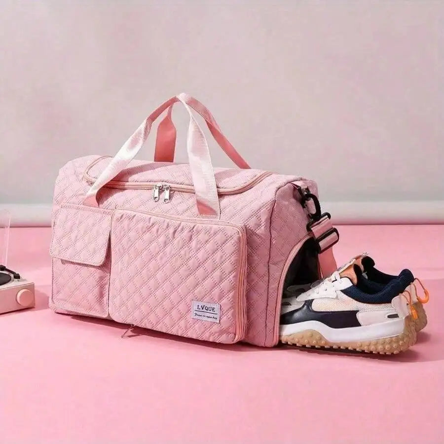 Large Capacity Waterproof Expandable Travel Duffel Bag with Shoe Compartment Multi Pocket Gym Yoga Weekender Carry On