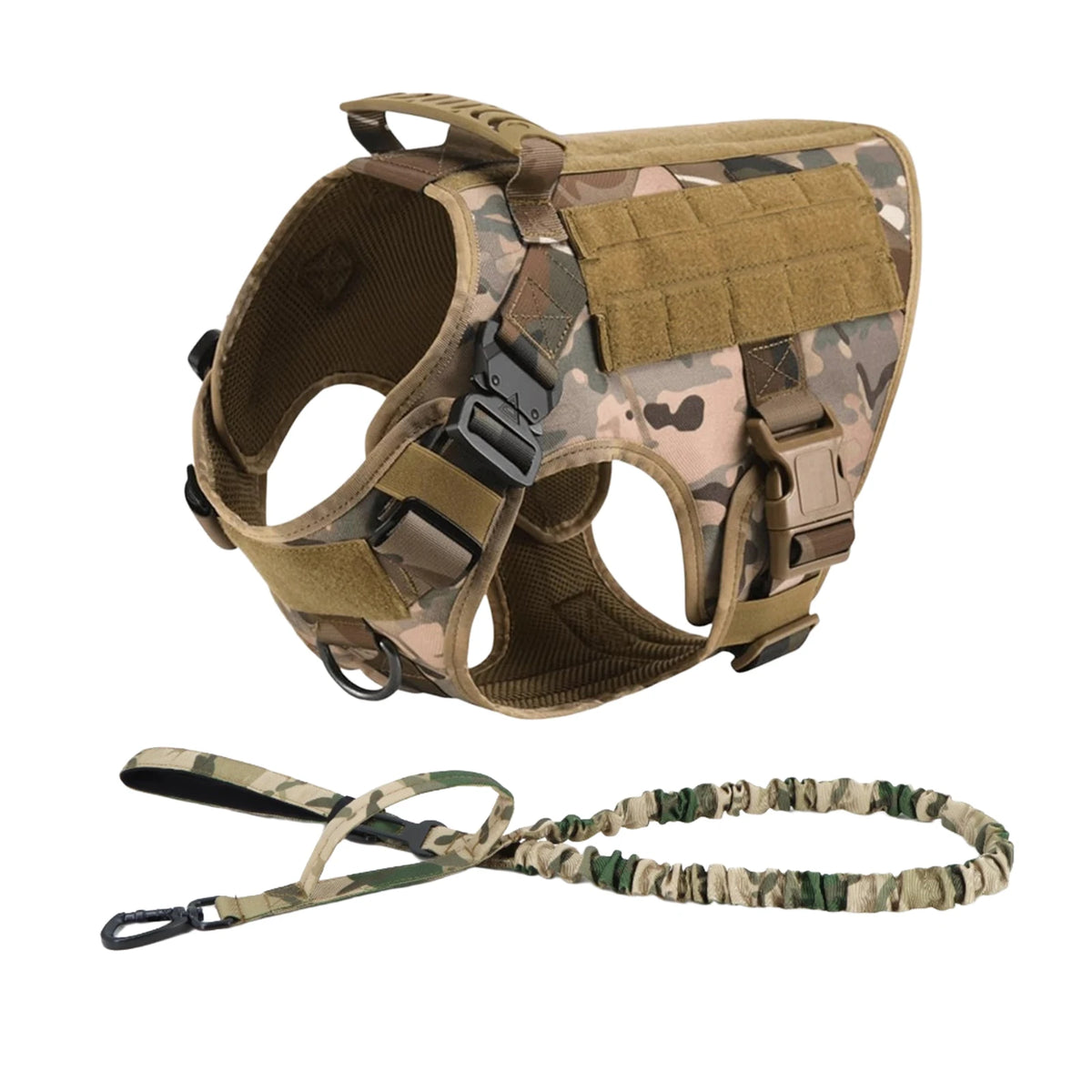 Tactical Dog Harness Collar Leash For Medium Large Dogs Pet Training Walking
