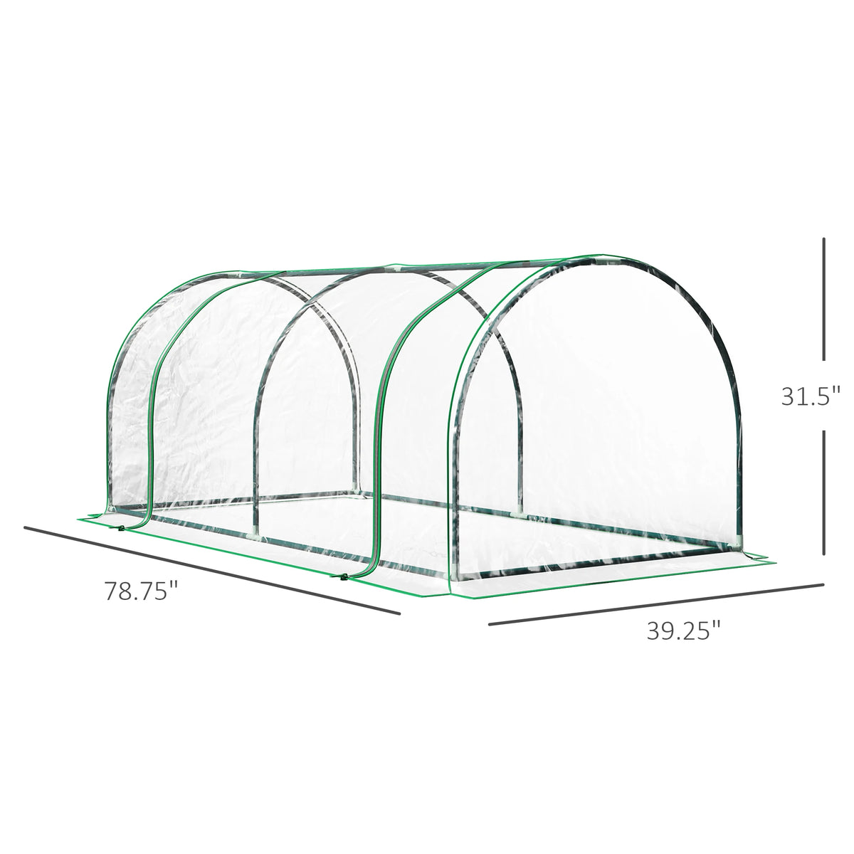 Outsunny 7' X 3' X 2.5' Mini Greenhouse, Portable Tunnel Green House with Roll-Up Zippered Door, Uv Waterproof Cover