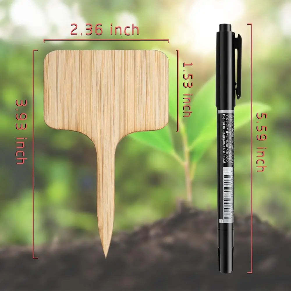 75-Pack Bamboo Plant Labels with Marker Pen for Garden, Seedling, Herbs, and Vegetables Identification