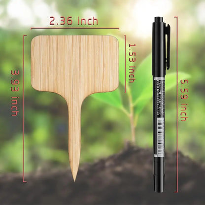 75-Pack Bamboo Plant Labels with Marker Pen for Garden, Seedling, Herbs, and Vegetables Identification