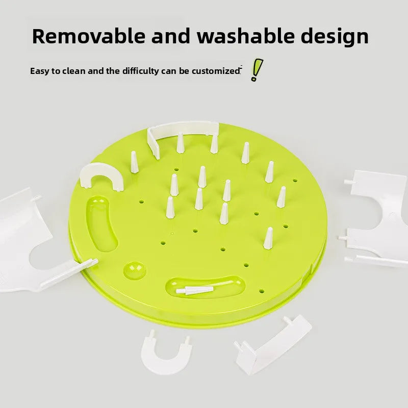 Interactive Cat Slow Feeder Puzzle Maze Toy, Anti-Choke Pet Treat Dispenser Bowl for Kitten Small Dog, Food Grade