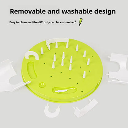 Interactive Cat Slow Feeder Puzzle Maze Toy, Anti-Choke Pet Treat Dispenser Bowl for Kitten Small Dog, Food Grade