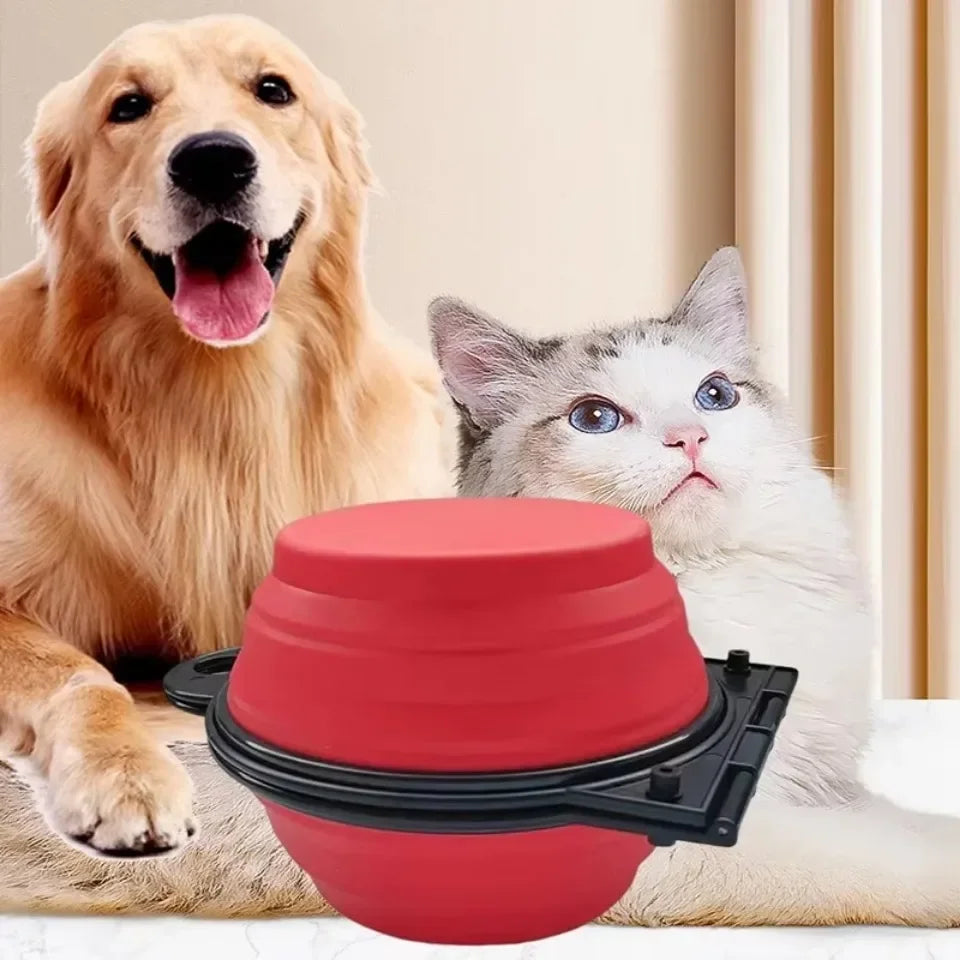 2 in 1 Collapsible Dog Cat Travel Double Bowl Folding Food Water Portable Hangable Feeder for Outdoor