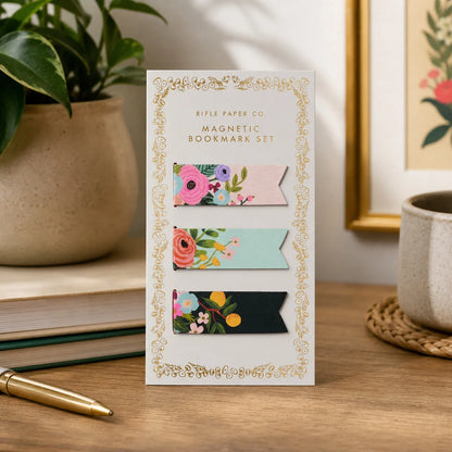Garden Floral Magnetic Bookmark Set, Multicolor Paper Page Clips For Books Journals Planners Reading Gifts