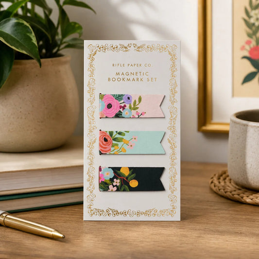 Garden Floral Magnetic Bookmark Set, Multicolor Paper Page Clips For Books Journals Planners Reading Gifts