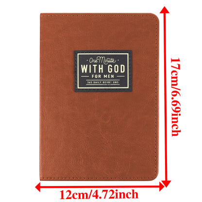 One Minute with God for Men: 365 Devotions - Brown Faux Leather FlexCove Bound Book - Inspirational Daily Readings for  Men