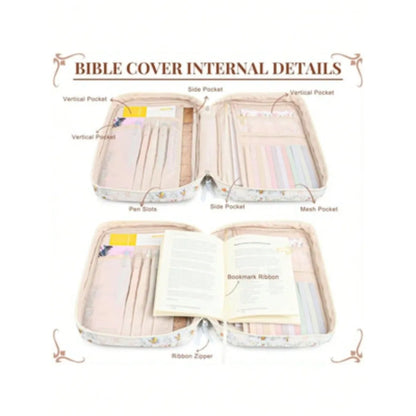 Women's Bible Cover Case – Bible Study Supplies – Bible & Journal Set – Portable Book Case – Includes Bible Highlighters – Christian Gift