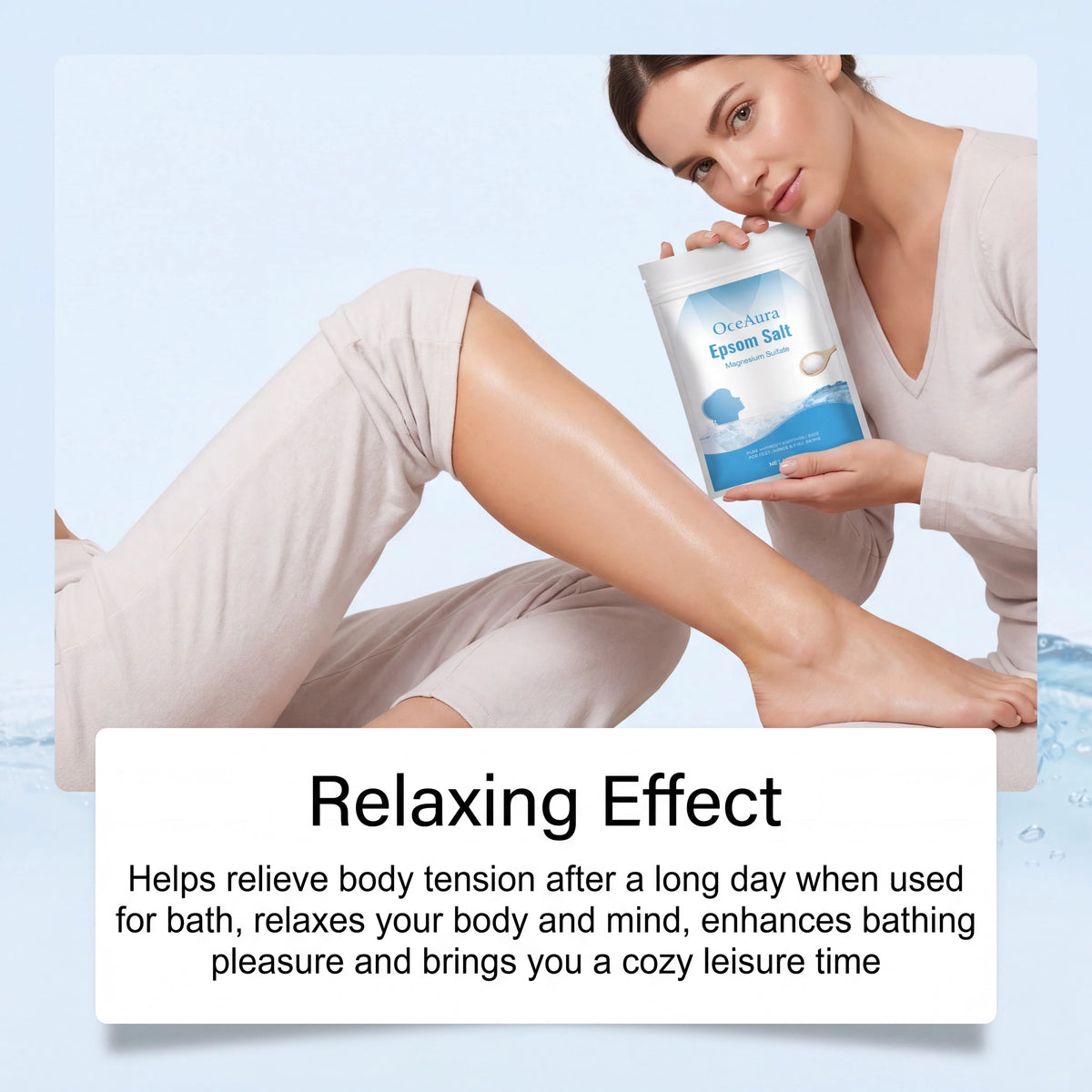 Pure Epsom Salt Magnesium Sulfate for Foot Hand Full Body Bath Soothing Relaxing Moisturizing Skincare