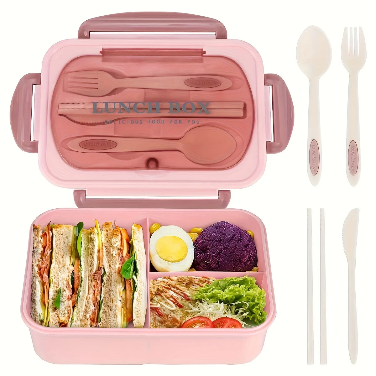 1pc Insulated Lunch Box, Bento Box for Students, Portable Sealed Compartment Container
