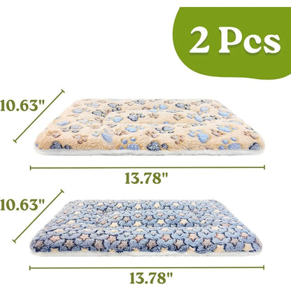 Ultra Soft Reversible Flannel Pet Blanket Mat for Cats and Small Dogs Washable Fluffy Indoor Bed Pad Warm Cozy Plush Throw