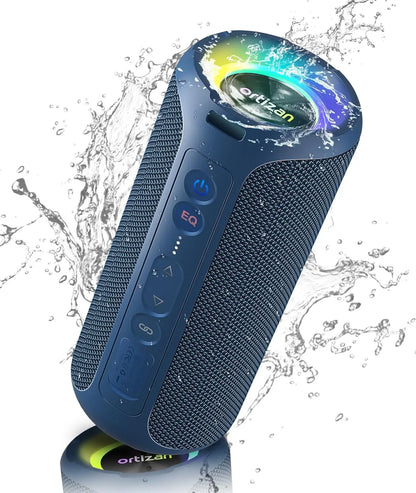 Ortizan X8 Pro Bluetooth Speaker Portable with 40W Stereo Sound,Rich Bass, Waterproof, 30H Playtime, Mixed Color Lights