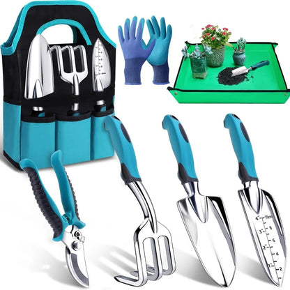 Heavy Duty Aluminum Gardening Tools Set with Storage Bag | Rust Resistant Essential Kit for Outdoor Planting