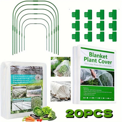 Garden Mesh Netting Kit,Greenhouse Hoops Grow Tunnel,Blankets for Outdoor Plants,Bird Netting Protection for Fruit Vegetable Flowers