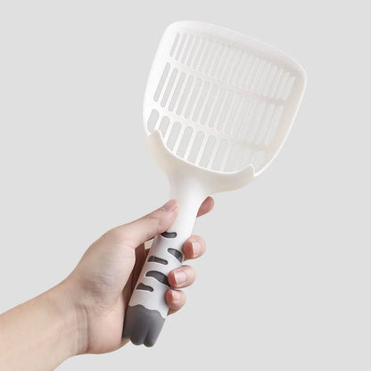 Paw Handle Cat Litter Scooper Durable Plastic Fine Hole Sifter Shovel Efficient Waste Cleaner for Indoor Cats