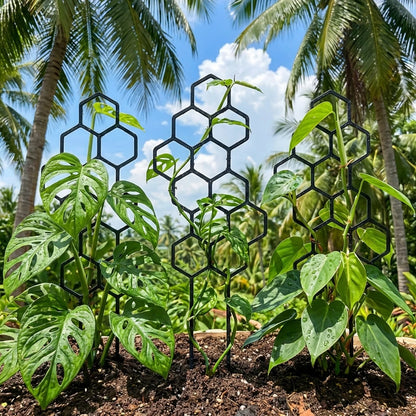 Honeycomb Design Plant Trellis, Rustproof Plastic Support for Potted Vines and Flowers, Indoor Outdoor Garden Climbing Frame