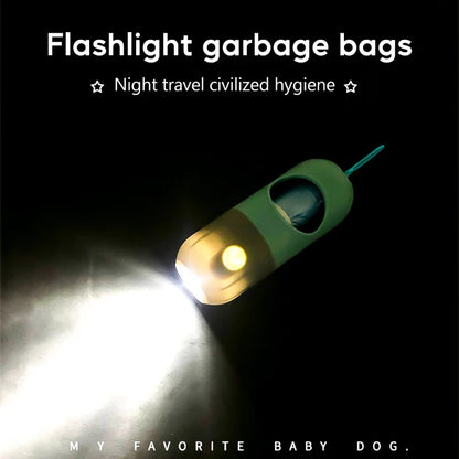 Led Light Poop Bags Dispenser Outdoor Portable Pet Trash Bags Dog Cat Cleaning Supplies Accessories