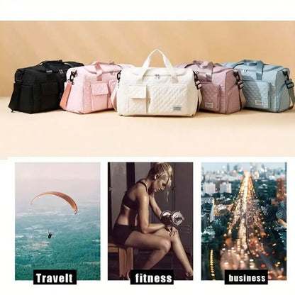 Large Capacity Waterproof Expandable Travel Duffel Bag with Shoe Compartment Multi Pocket Gym Yoga Weekender Carry On