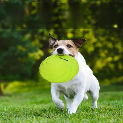 2Pcs Dog Toys Flying Disc Natural Rubber Durable Interactive Bite Resistant Pet Chew Toys 7 Inch Orange Green