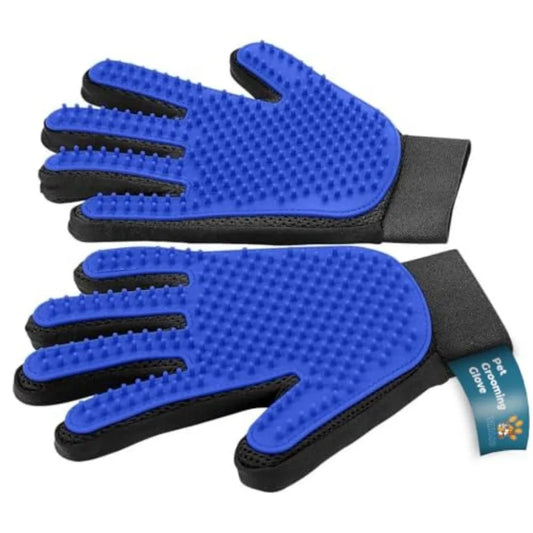 Pet Grooming Gloves Efficient Dog and Cat 2-in-1 Deshedding and Massage Mitt for Bathing, Washing