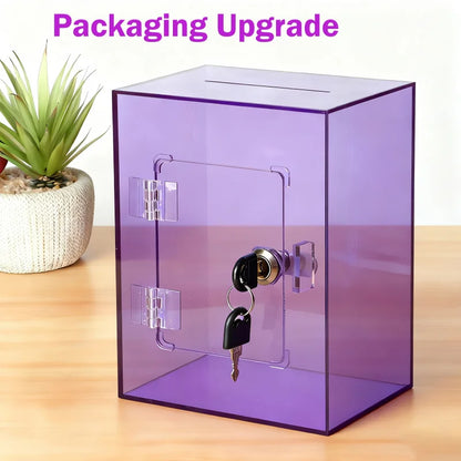 Transparent Acrylic Piggy Bank, Large Capacity, Sturdy and Durable, Cash Coin Piggy Bank with Key Function