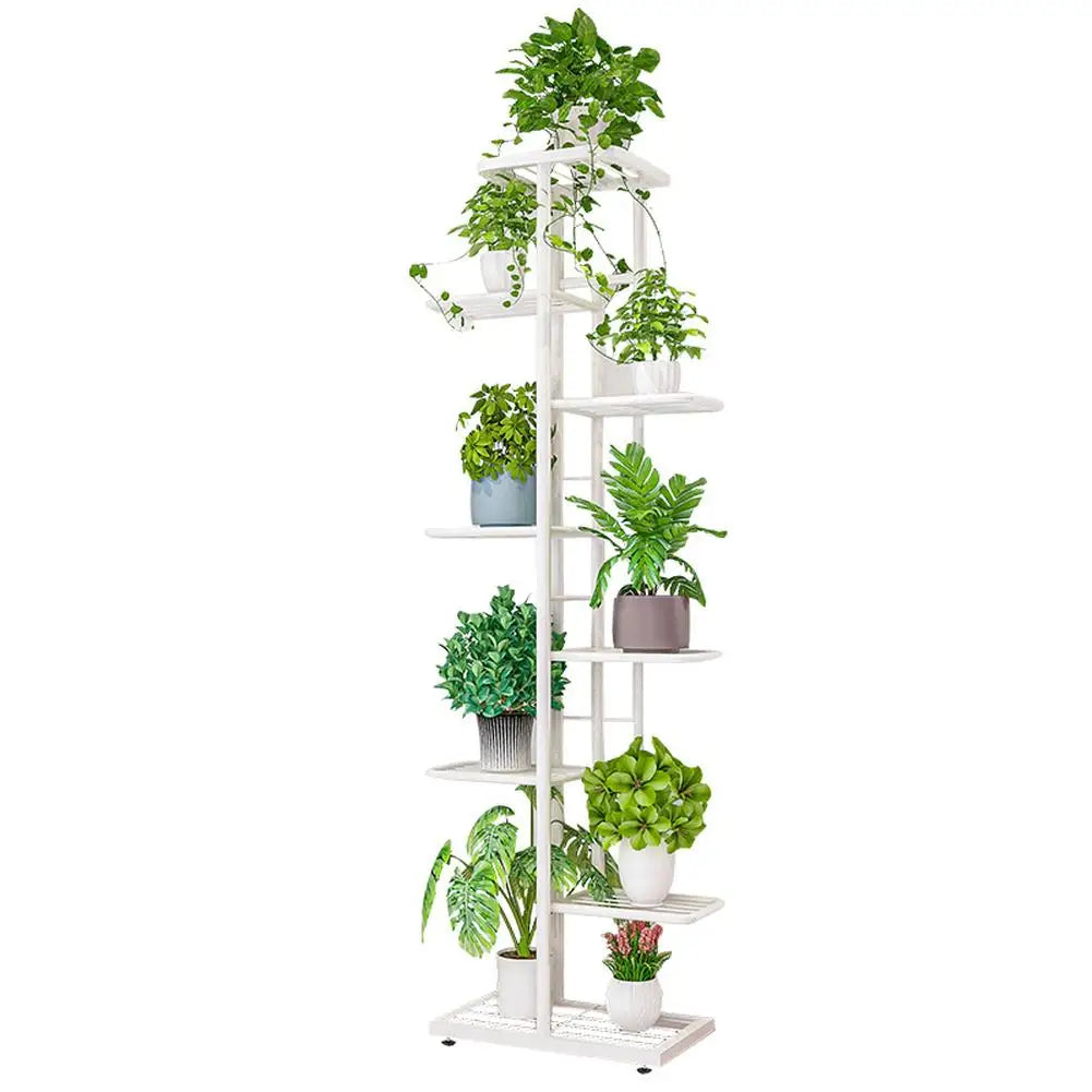 8 Tiers Metal Plant Stand, Indoor Outdoor Potted Plant Holders, Tiered Plant Shelf, Flower Display Rack For Garden