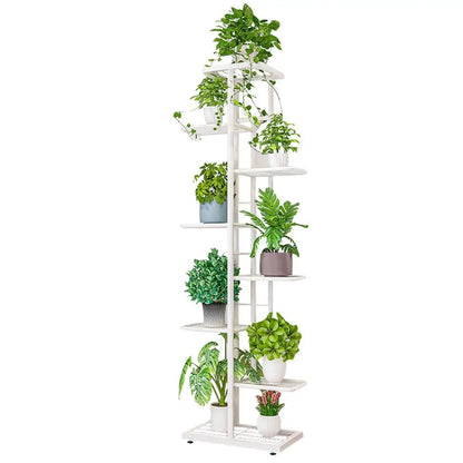 8 Tiers Metal Plant Stand, Indoor Outdoor Potted Plant Holders, Tiered Plant Shelf, Flower Display Rack For Garden