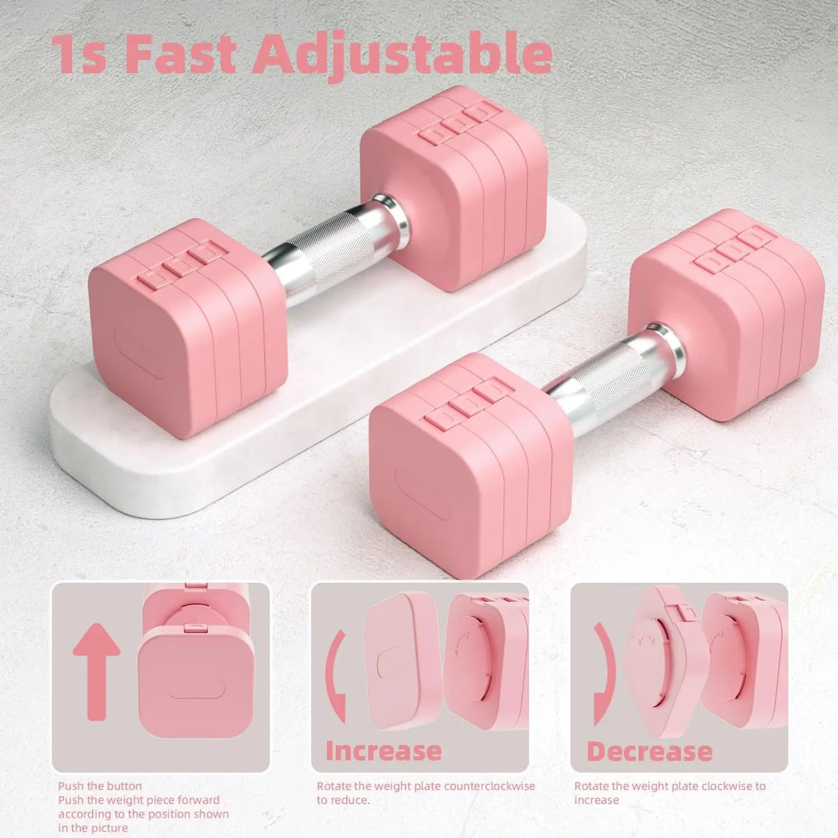 Home Gym Exercise, Adjustable Dumbbell Set, Metal, 5-in-1 Design, Multiple Weight Options for Men & Women