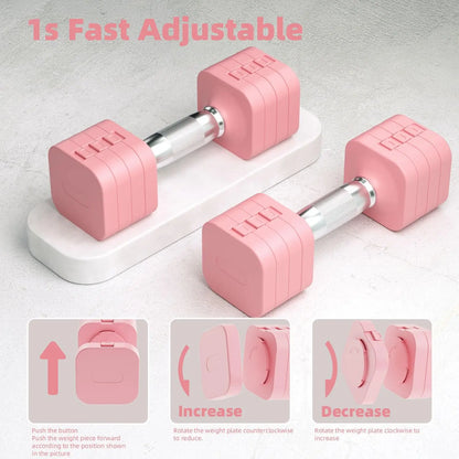 Home Gym Exercise, Adjustable Dumbbell Set, Metal, 5-in-1 Design, Multiple Weight Options for Men & Women