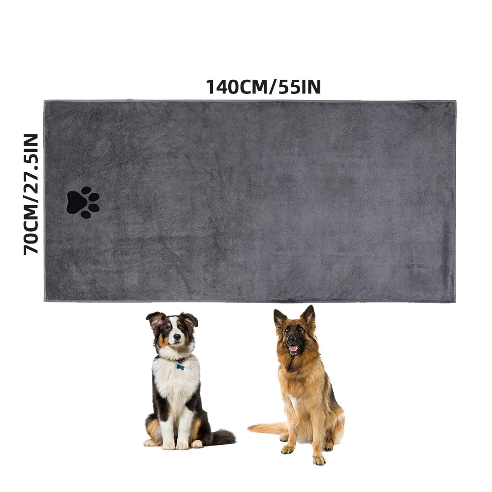 3 Size Options Microfiber Pet Bath Towel Embroidered Super Soft Absorbent Cat Dogs Grooming Supplies