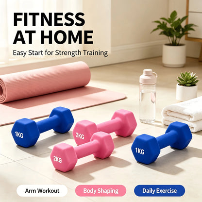 A pair of 4.4 Lb weight sets for home and gym fitness workouts for arm training, yoga