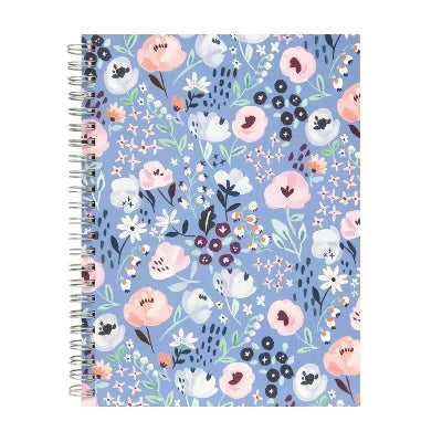 80pg Ruled Notebook 5.875"x8" Floral (Designs Vary): Spiral Soft Cover Journal, Multicolor for School, Office and Home