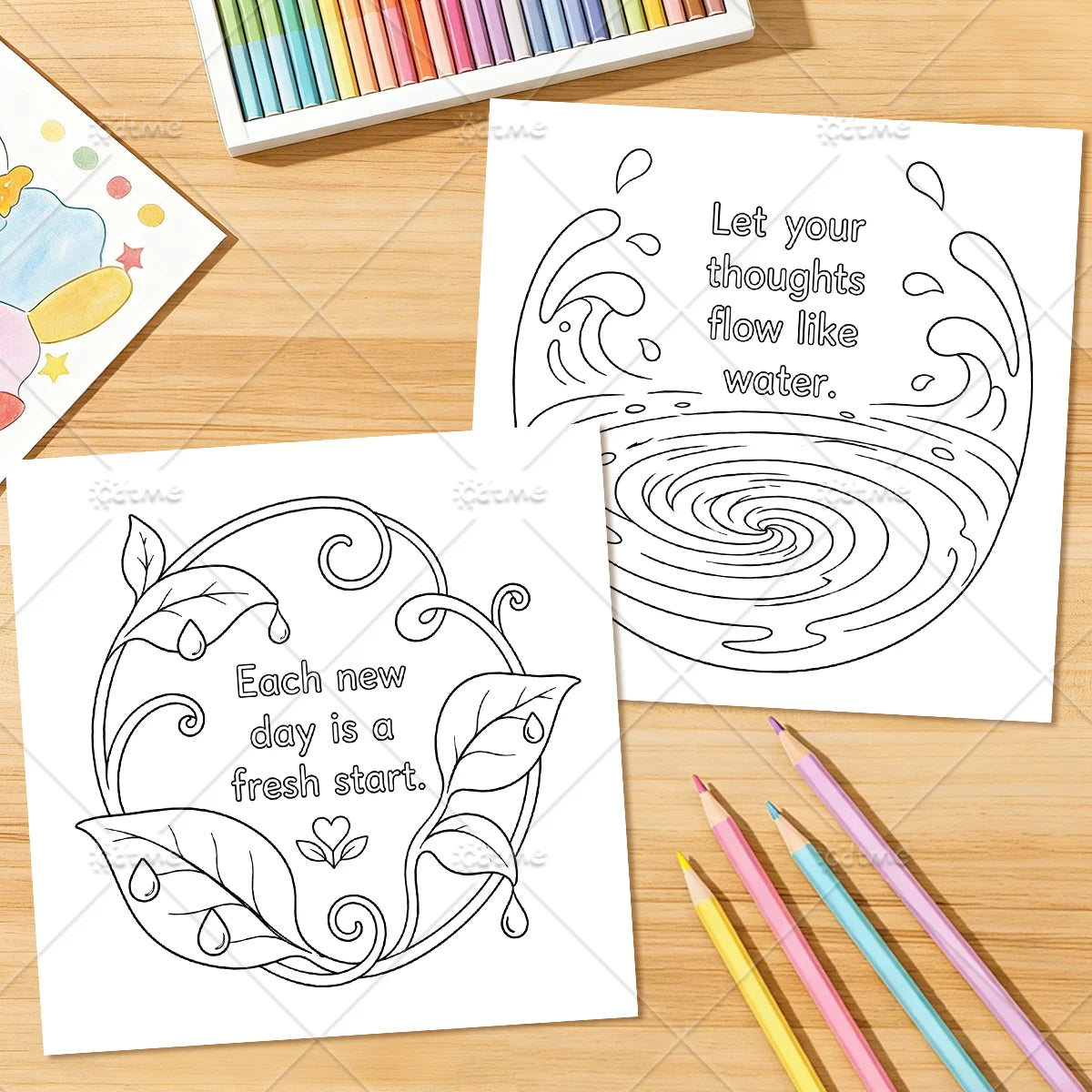 Relaxation & Mindfulness Coloring Book for Adults Featuring Cute Cozy Daily Activities for Relaxation