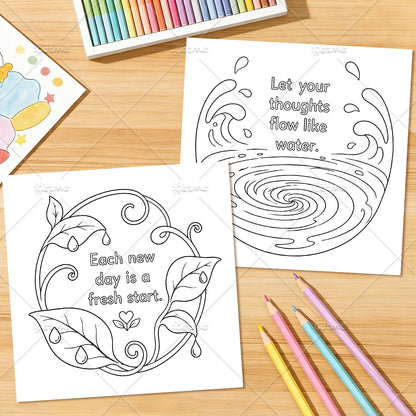 Relaxation & Mindfulness Coloring Book for Adults Featuring Cute Cozy Daily Activities for Relaxation