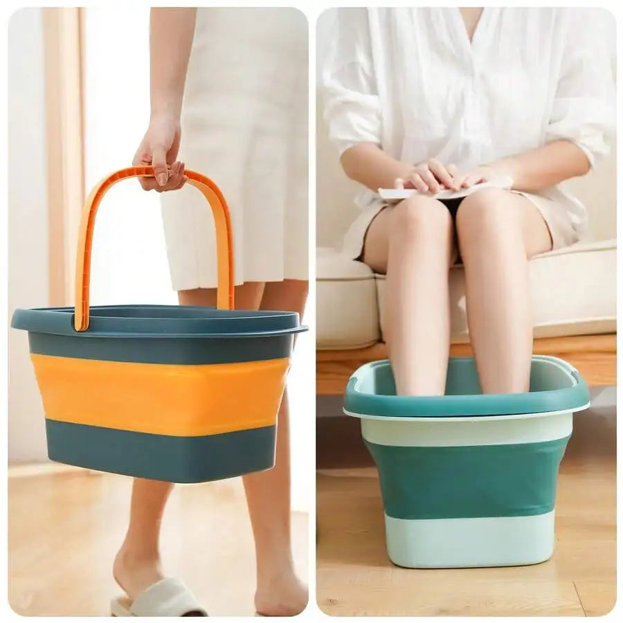 Collapsible Foot Bath Soak Tub With Handle: 15L/4 Gallons- Portable Foot Bath Basin