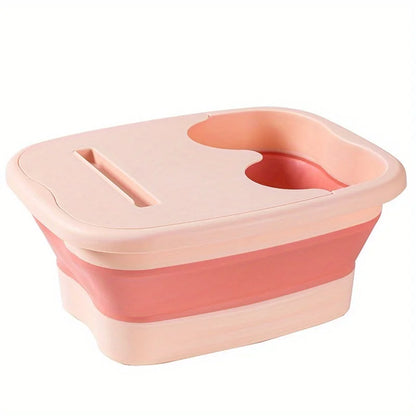 Portable Foldable Foot Bath with Massage - Thick Plastic, Space-Saving, Hanging, No Power, Panda Design, Home Use